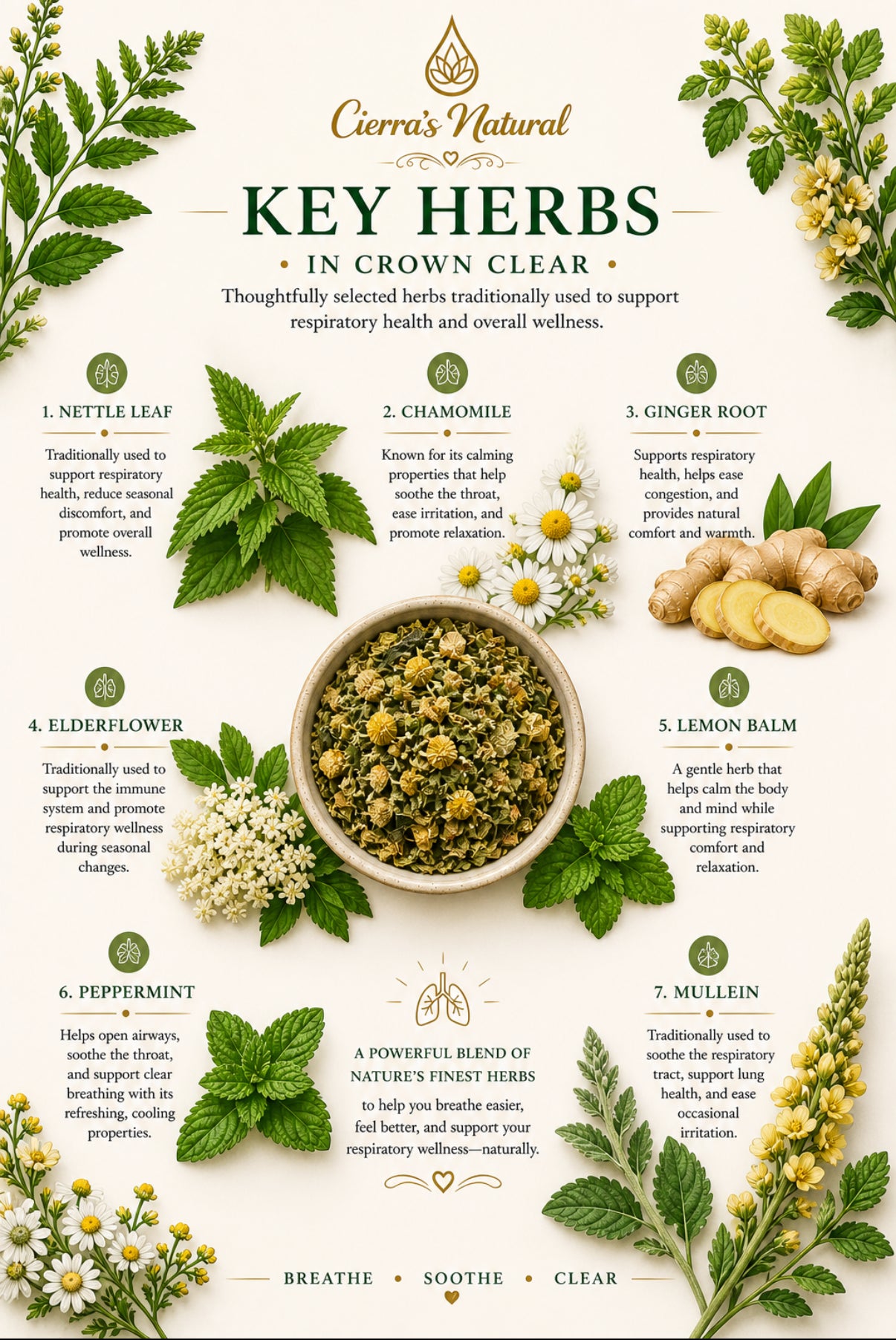 CROWN CLEAR-
Allergy Relief & Respiratory Support Herbal Tea