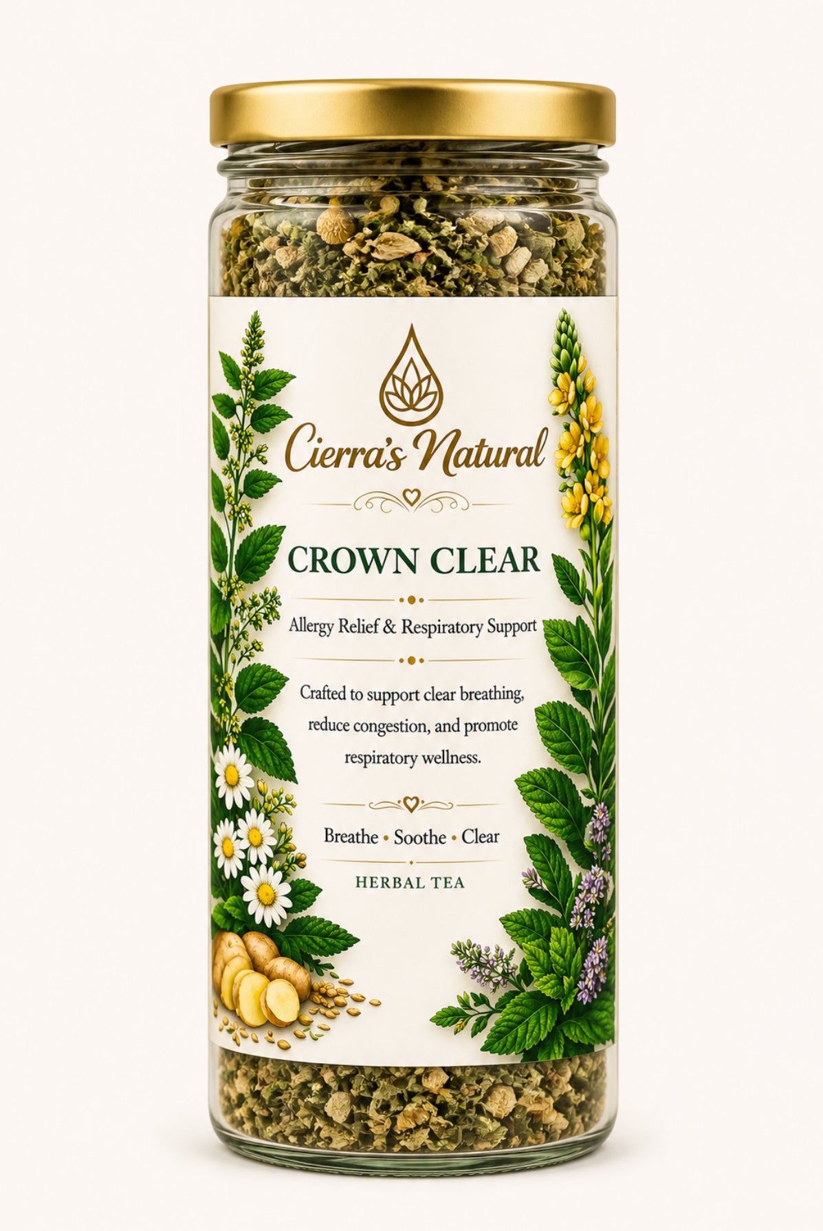 CROWN CLEAR-
Allergy Relief & Respiratory Support Herbal Tea
